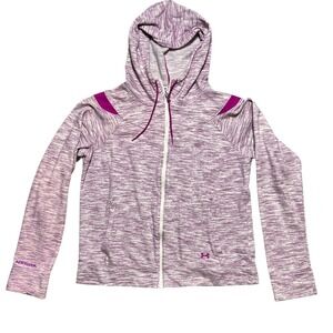 Under Armour Cold Gear Storm Hoodie Purple‎ Athletic Full Zip Jacket Large Layer